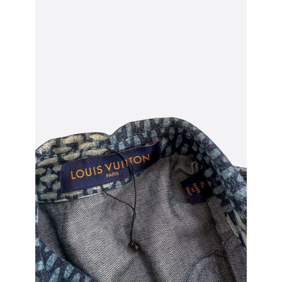 Louis Vuitton Nigo Navy Giant Damier Monogram Button Up Shirt - Picture 4 of 7